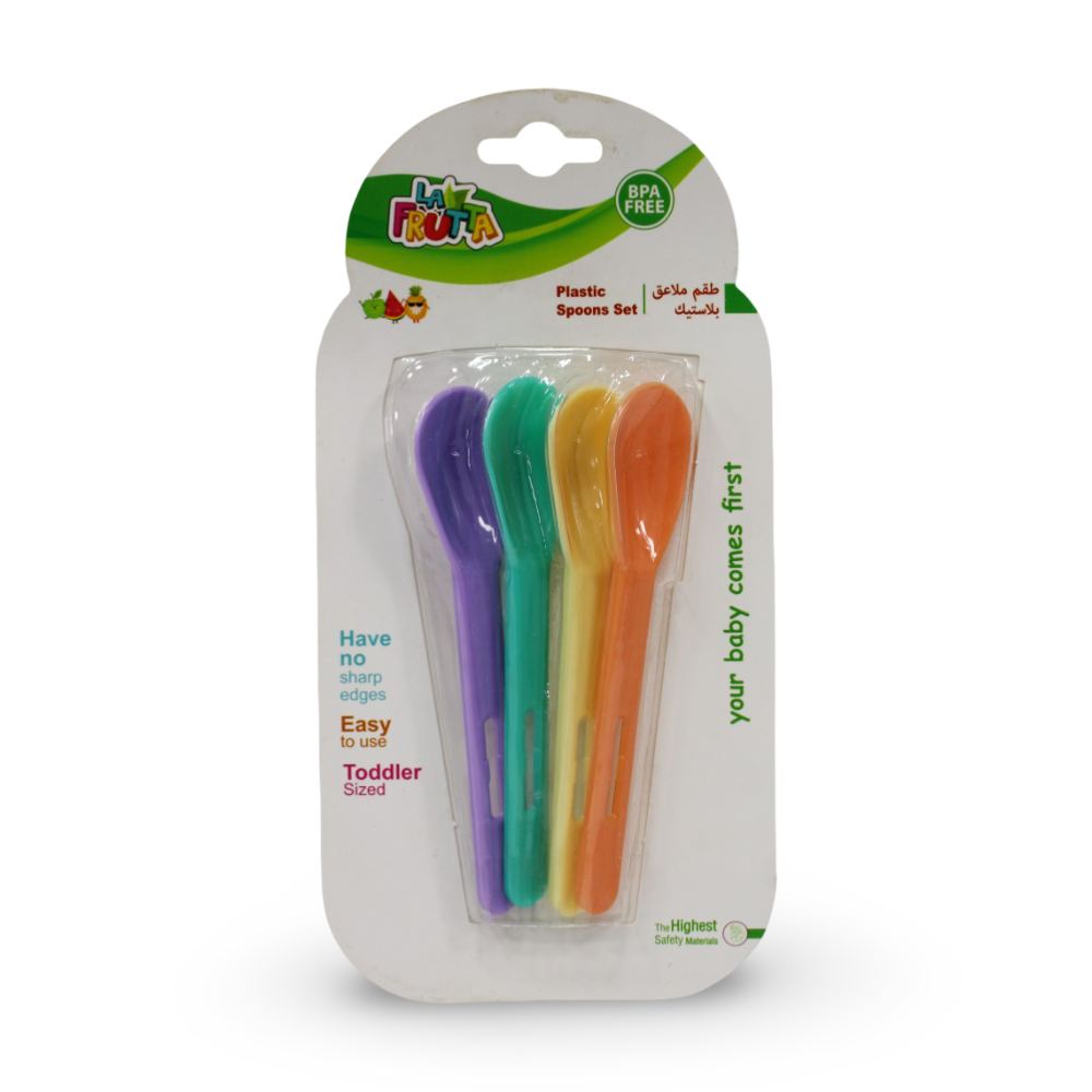 La Frutta Plastic Baby Spoons Set – 4 Pcs