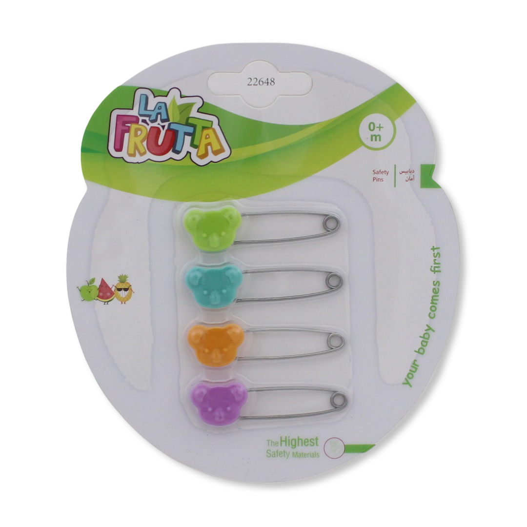 La Frutta Safety Pins – 4Pcs - Baby Essentials