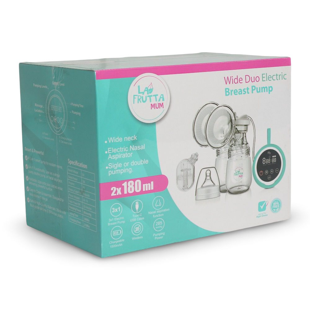 La Frutta Mum Wide Duo Electric Breast Pump - 180ml (2 Baby Bottles)