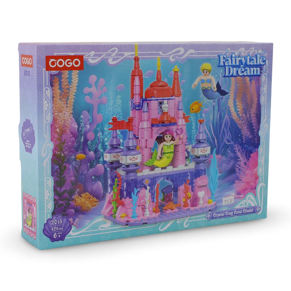 Cogo Fairytale Dream Crystal Coral Citadel Building Block Set – 424 Pcs