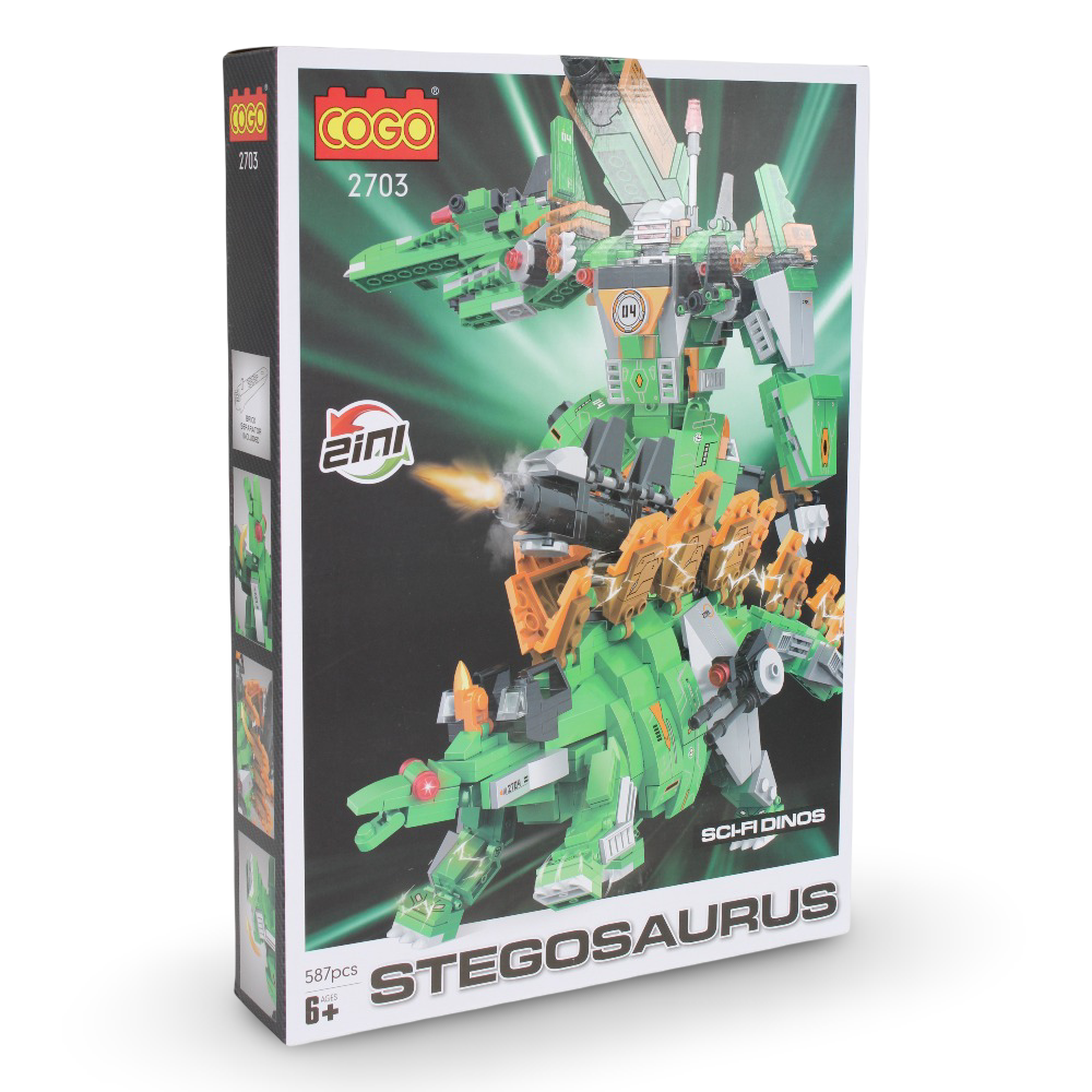 Cogo Sci-Fi Dino Stegosaurus Building Block Set – 587 Pcs