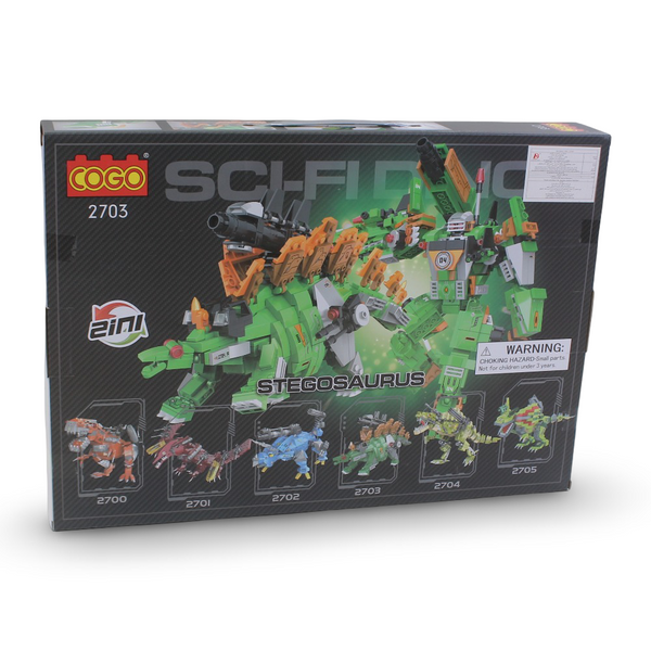 Cogo Sci-Fi Dino Stegosaurus Building Block Set – 587 Pcs
