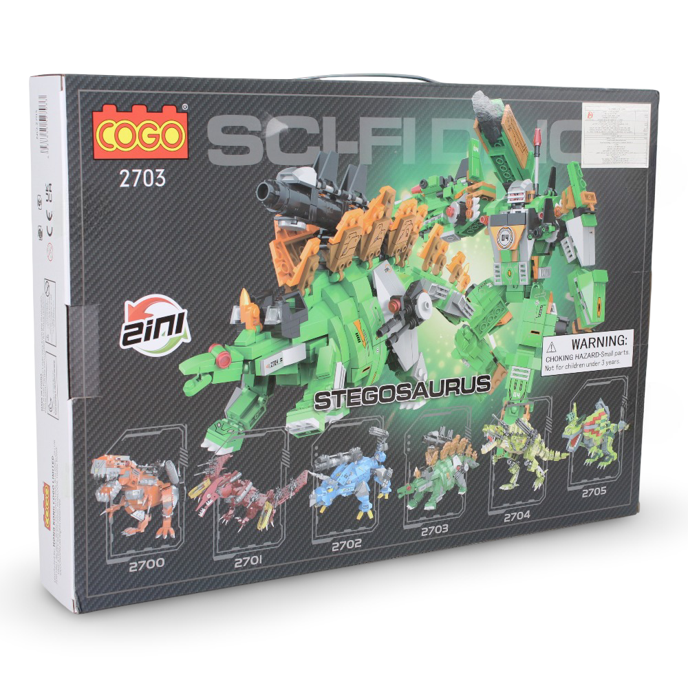 Cogo Sci-Fi Dino Stegosaurus Building Block Set – 587 Pcs