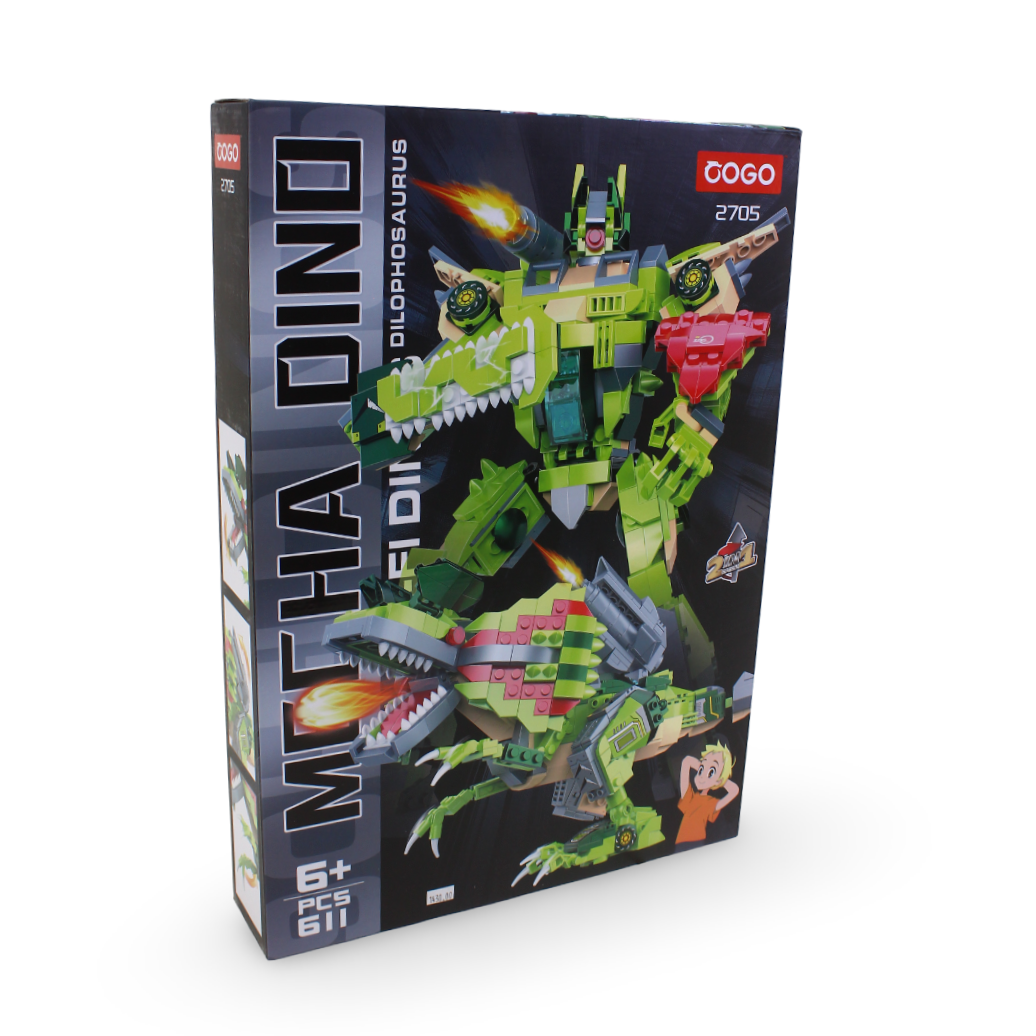 Cogo 2-in-1 Transformerch Dino Building Block Set – 611 Pcs