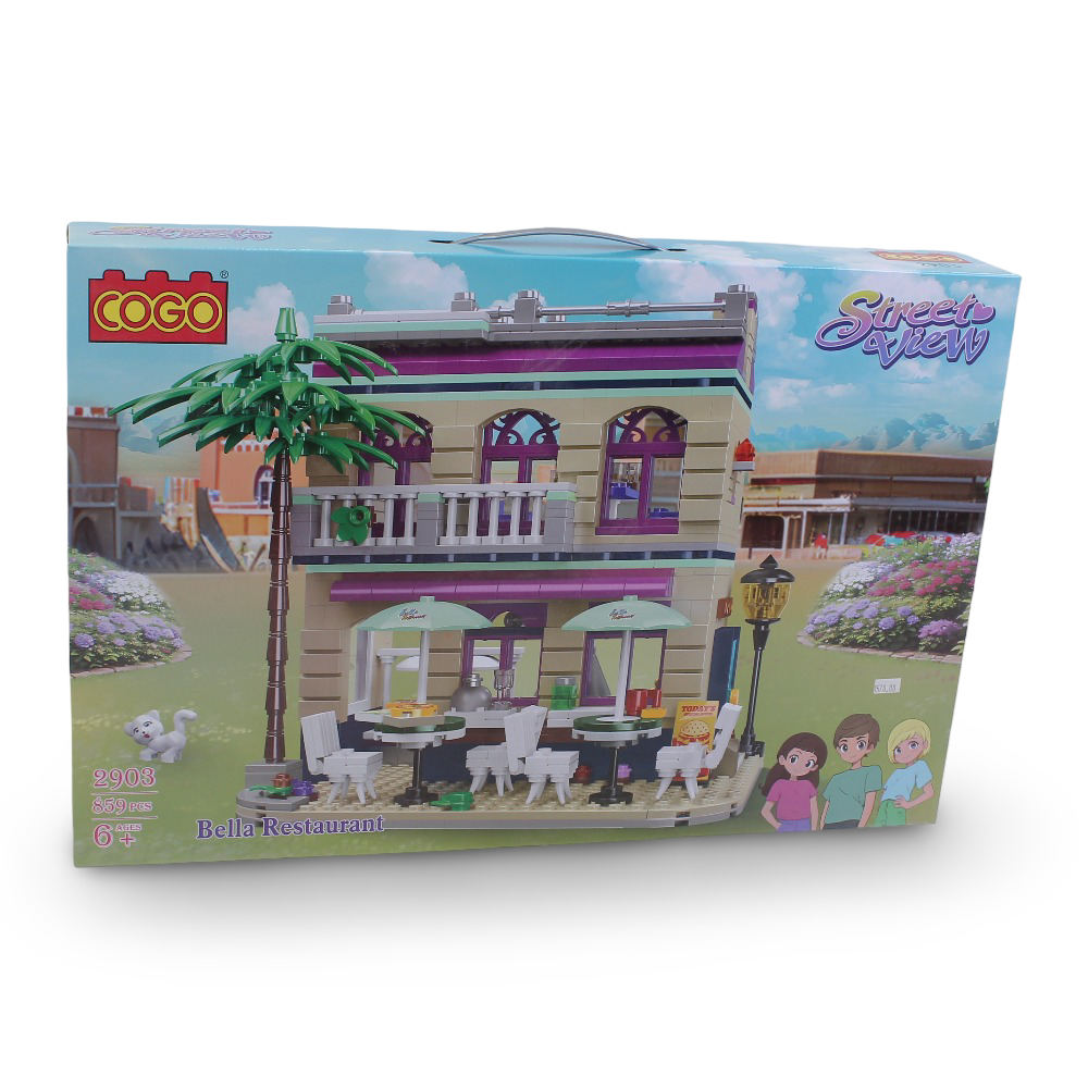 Cogo Street View Bella Restaurant Building Blocks Set – 859 Pieces - Toys