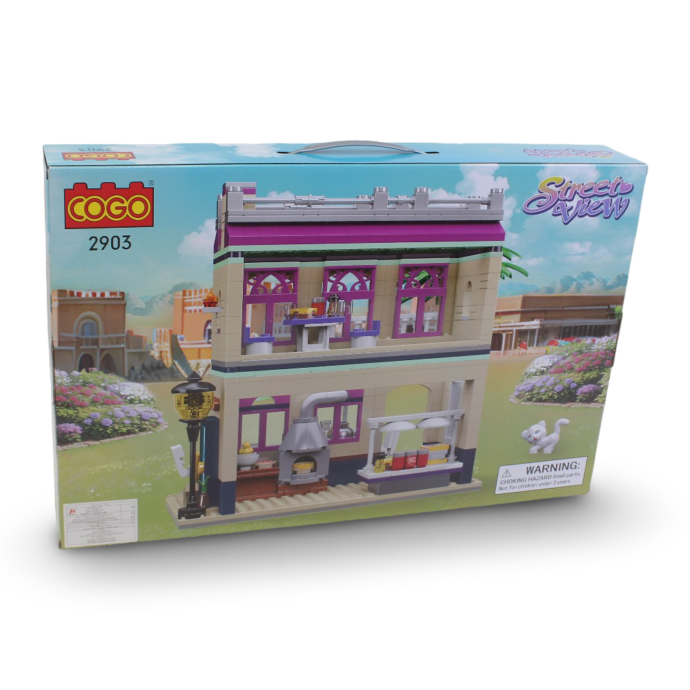 مجموعة مكعبات بناء مطعم بيلا من Cogo Street View – 859 قطعة
