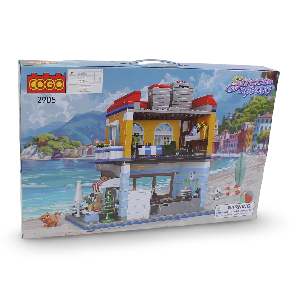 Cogo Street View Sunny Beachside Bistro Building Blocks Set – 908 Pieces