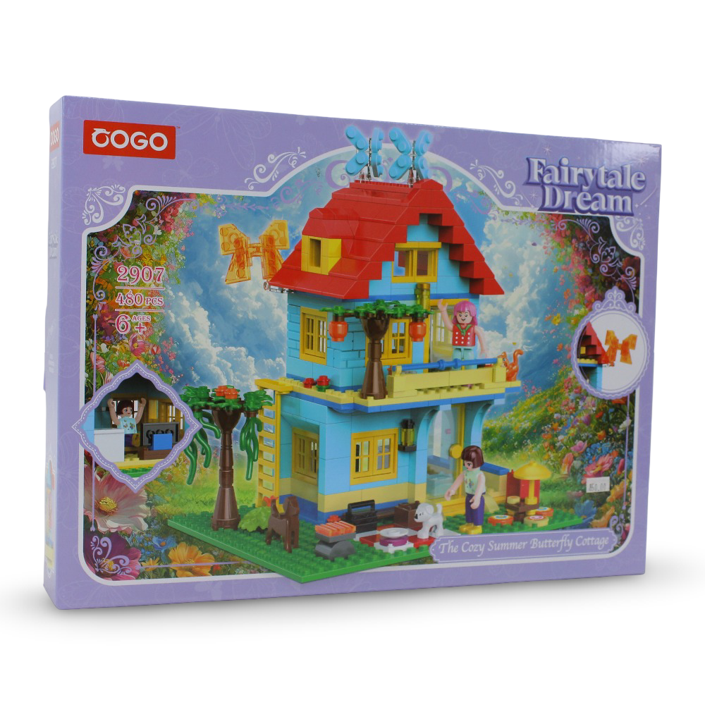 Cogo Fairytale Dream Cozy Summer Butterfly Cottage Building Block Set – 480 Pcs
