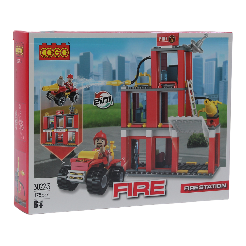 Cogo Fire Station Building Block Set – 178 Pcs