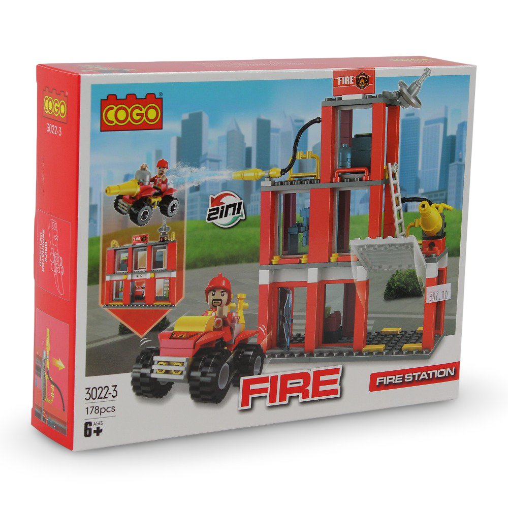 Cogo Fire Station Building Block Set – 178 Pcs
