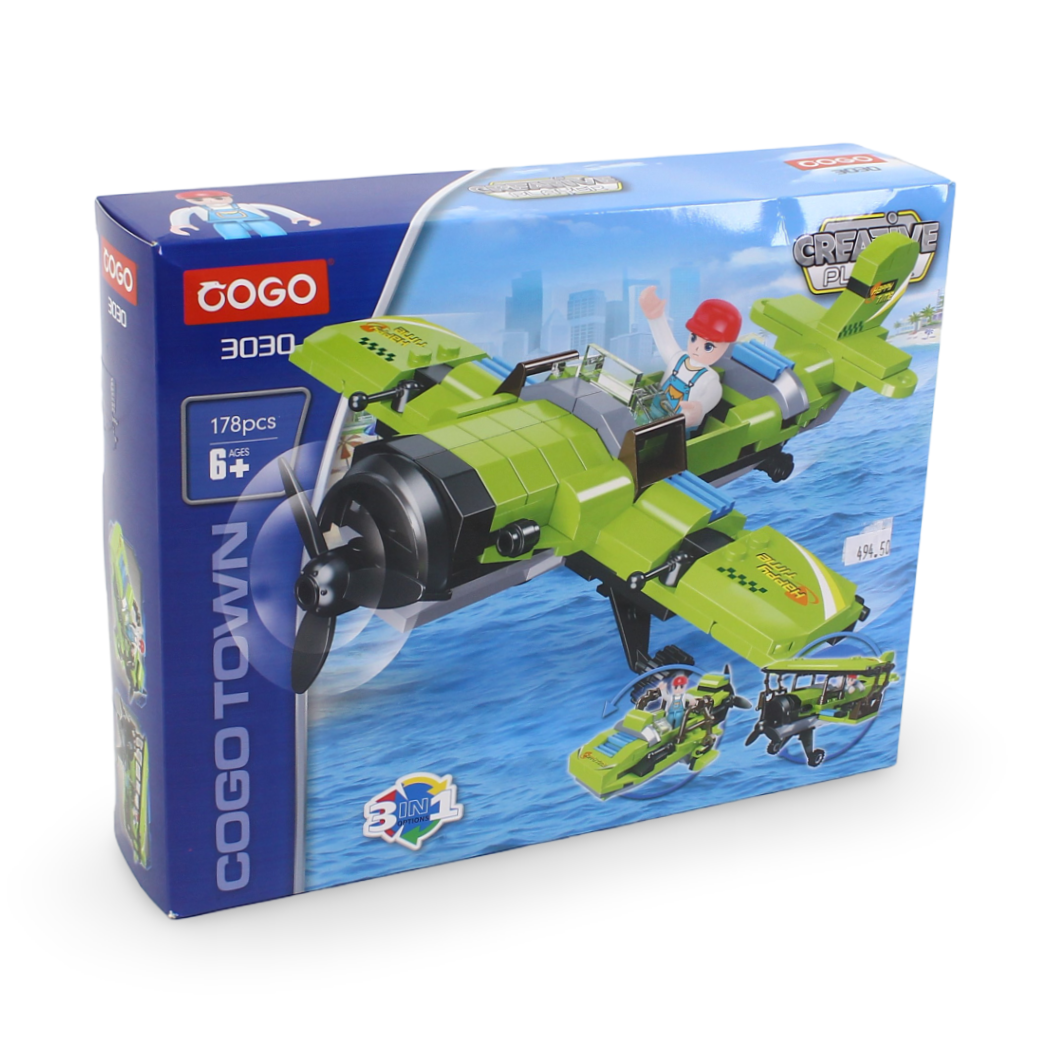 Cogo Town 3-in-1 Creative Player Building Block Set – 178 Pcs