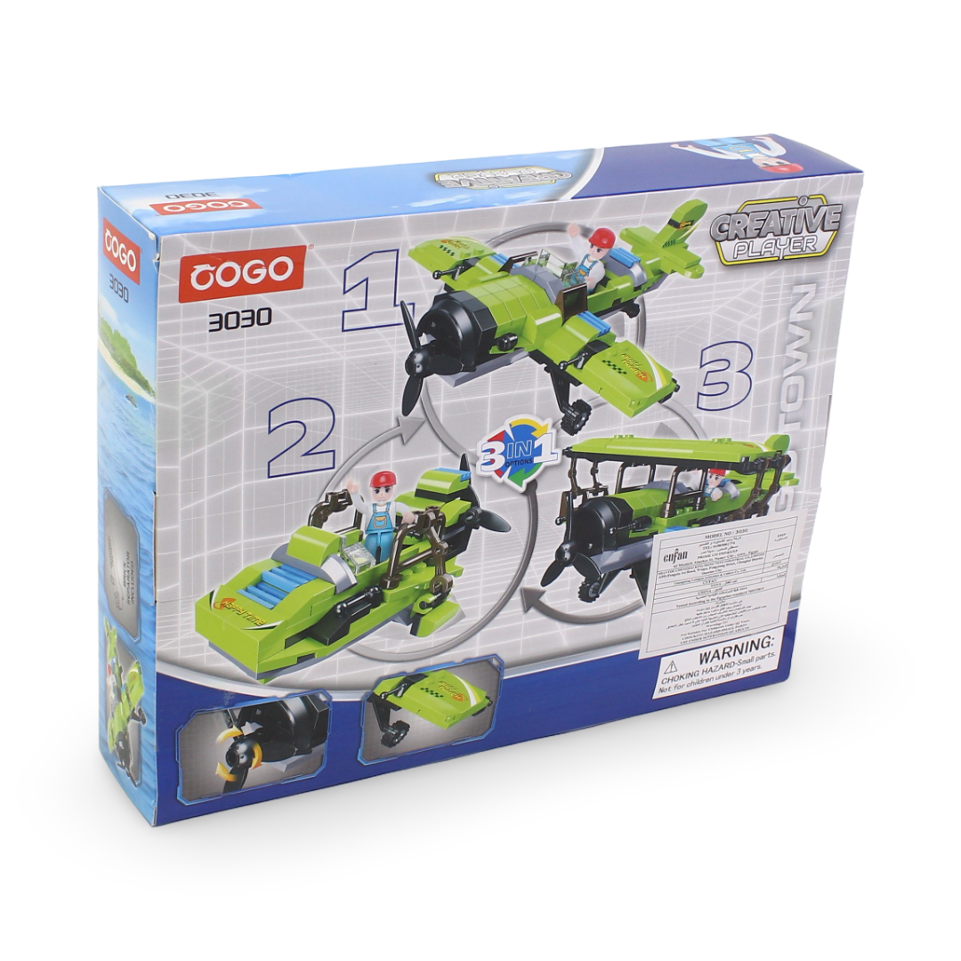 Cogo Town 3-in-1 Creative Player Building Block Set – 178 Pcs