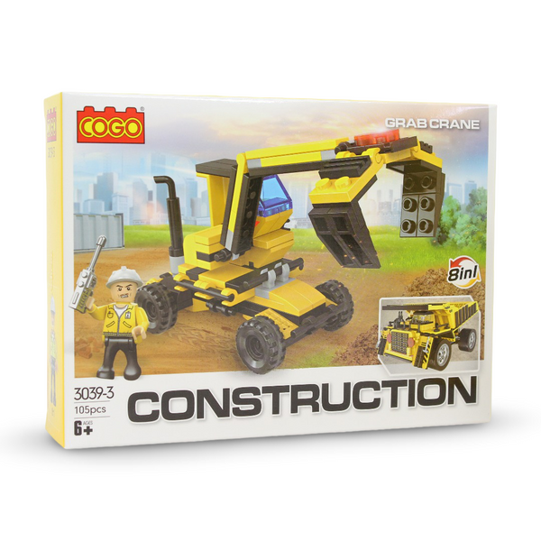 Cogo Construction Series Heavy Transport Vehicle Building Block Set 8in1