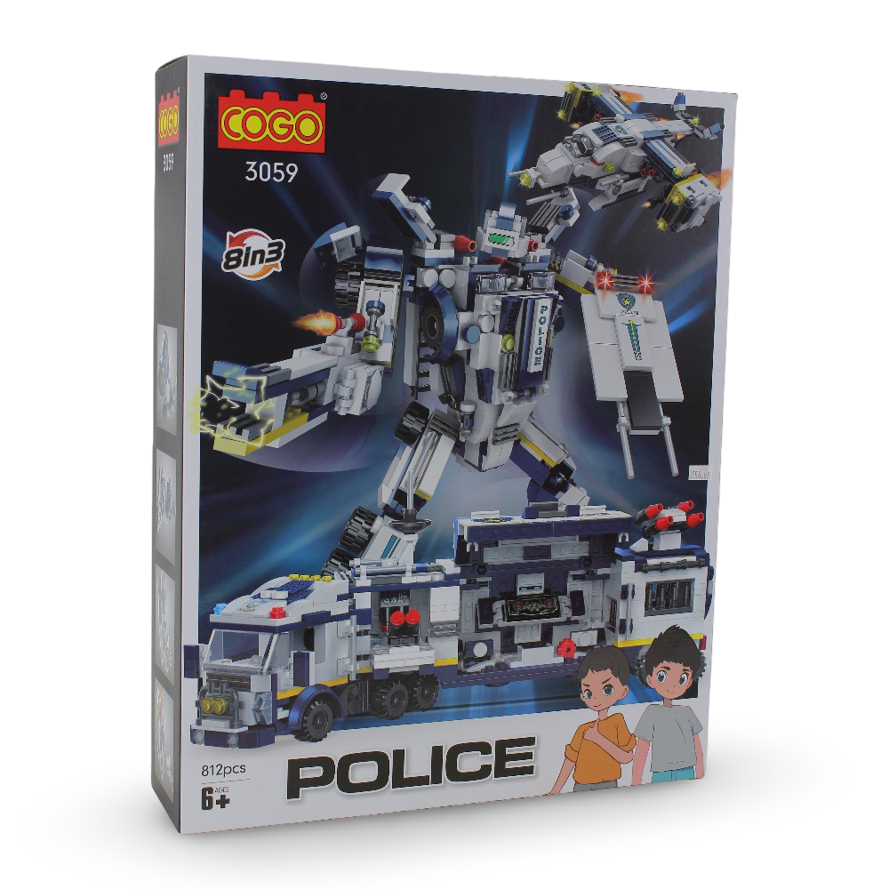 Cogo Police 8-in-3 Building Block Set – 812 Pcs