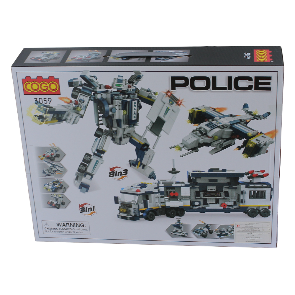 Cogo Police 8-in-3 Building Block Set – 812 Pcs