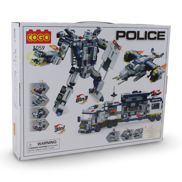 Cogo Police 8-in-3 Building Block Set – 812 Pcs