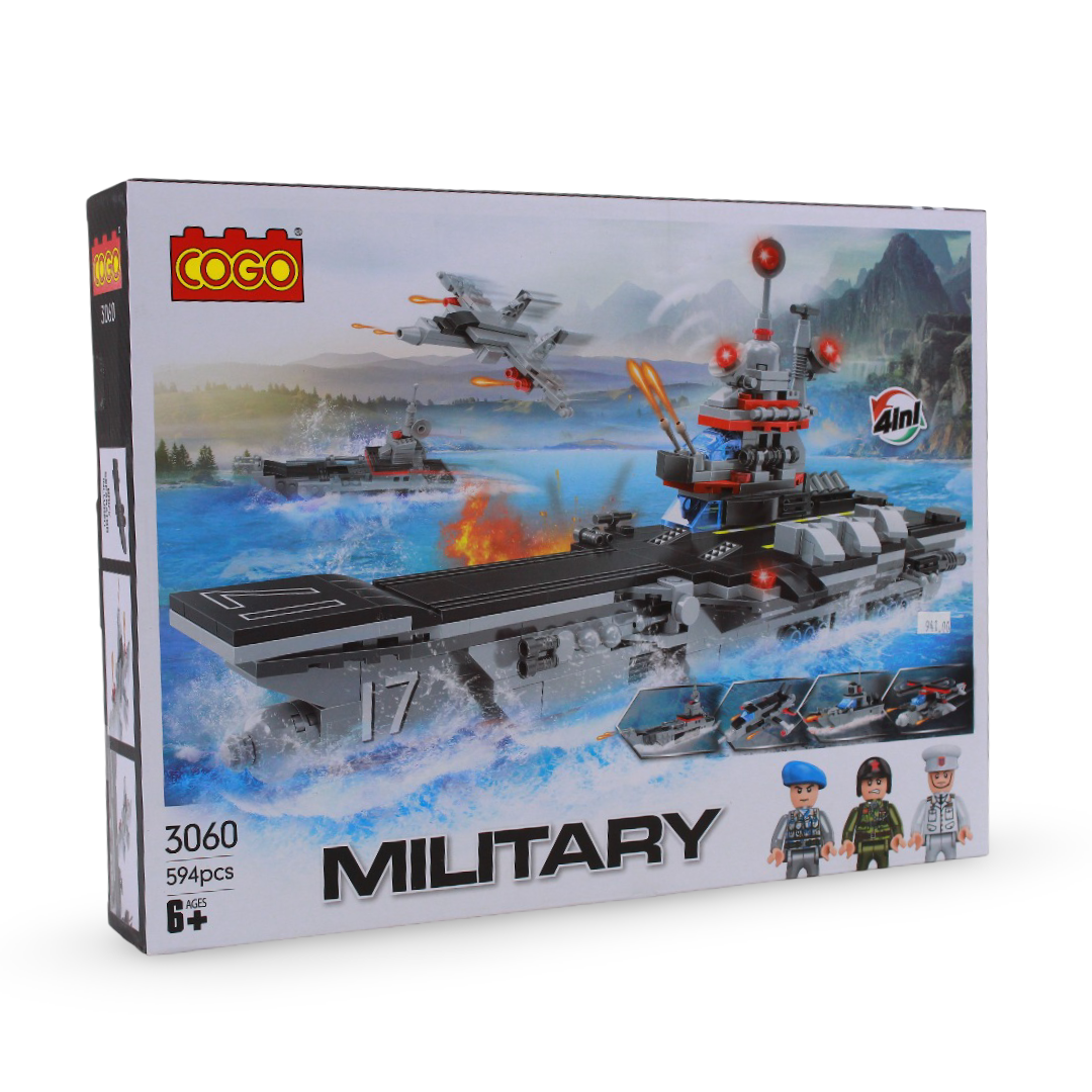Cogo Military 4-in-1 Cruise Ship Building Block Set – 594 Pcs
