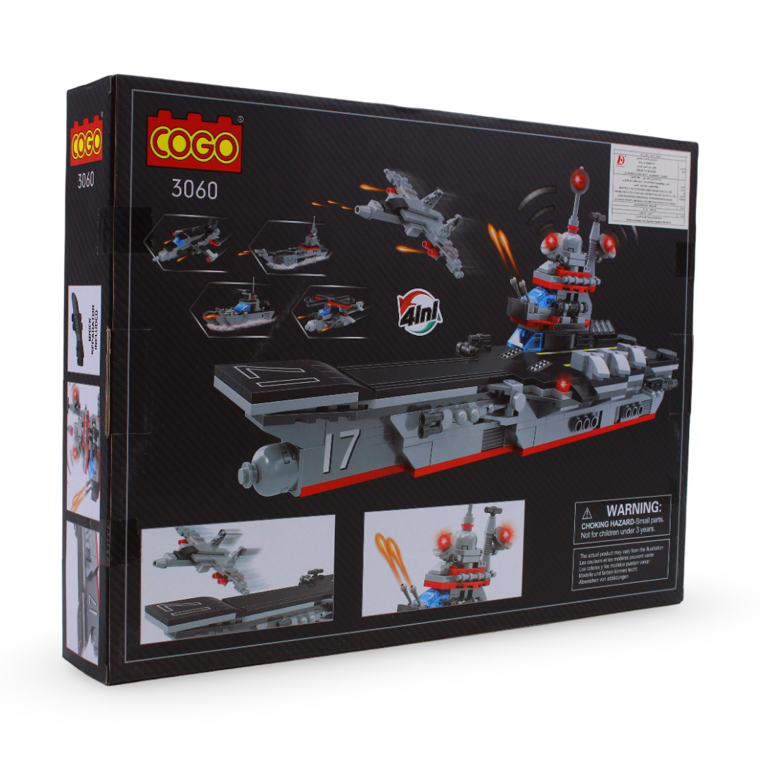 Cogo Military 4-in-1 Cruise Ship Building Block Set – 594 Pcs