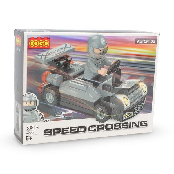 Cogo Speed Crossing Aston D5 Racing Car Building Block Set 6in1