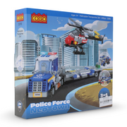 Cogo 3-in-1 Police Force Helicopter Transporter Building Blocks Set – 249 Pieces