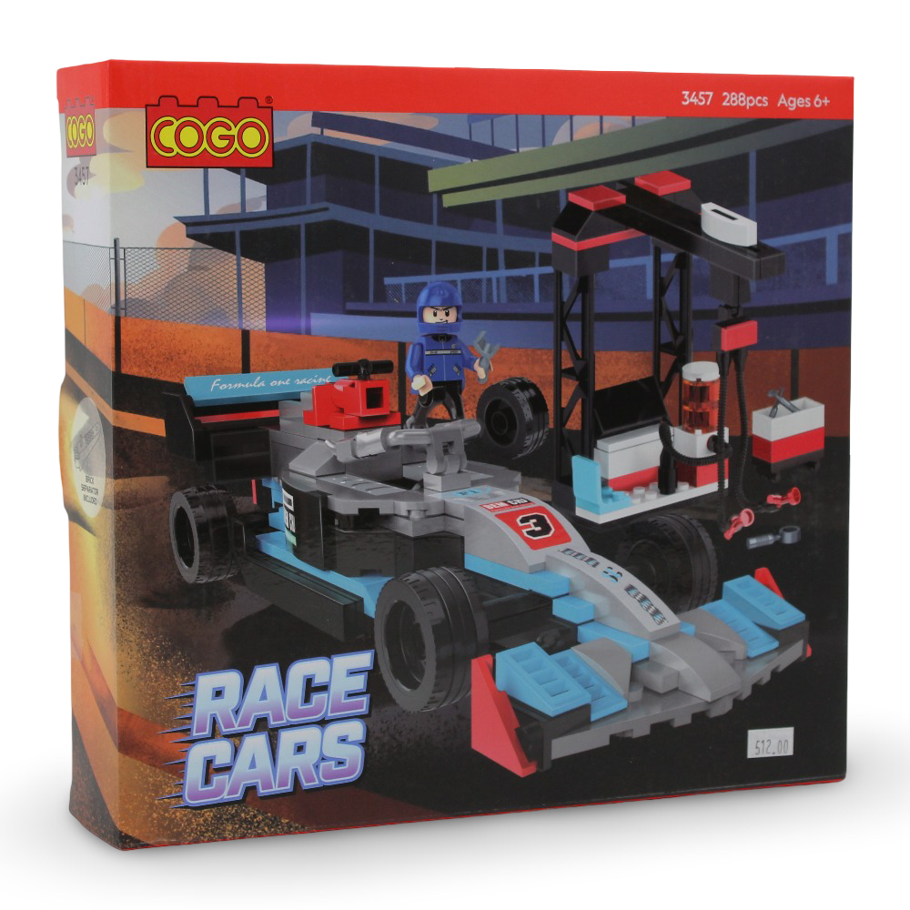 Cogo Race Cars Building Blocks Set – 288 Pieces