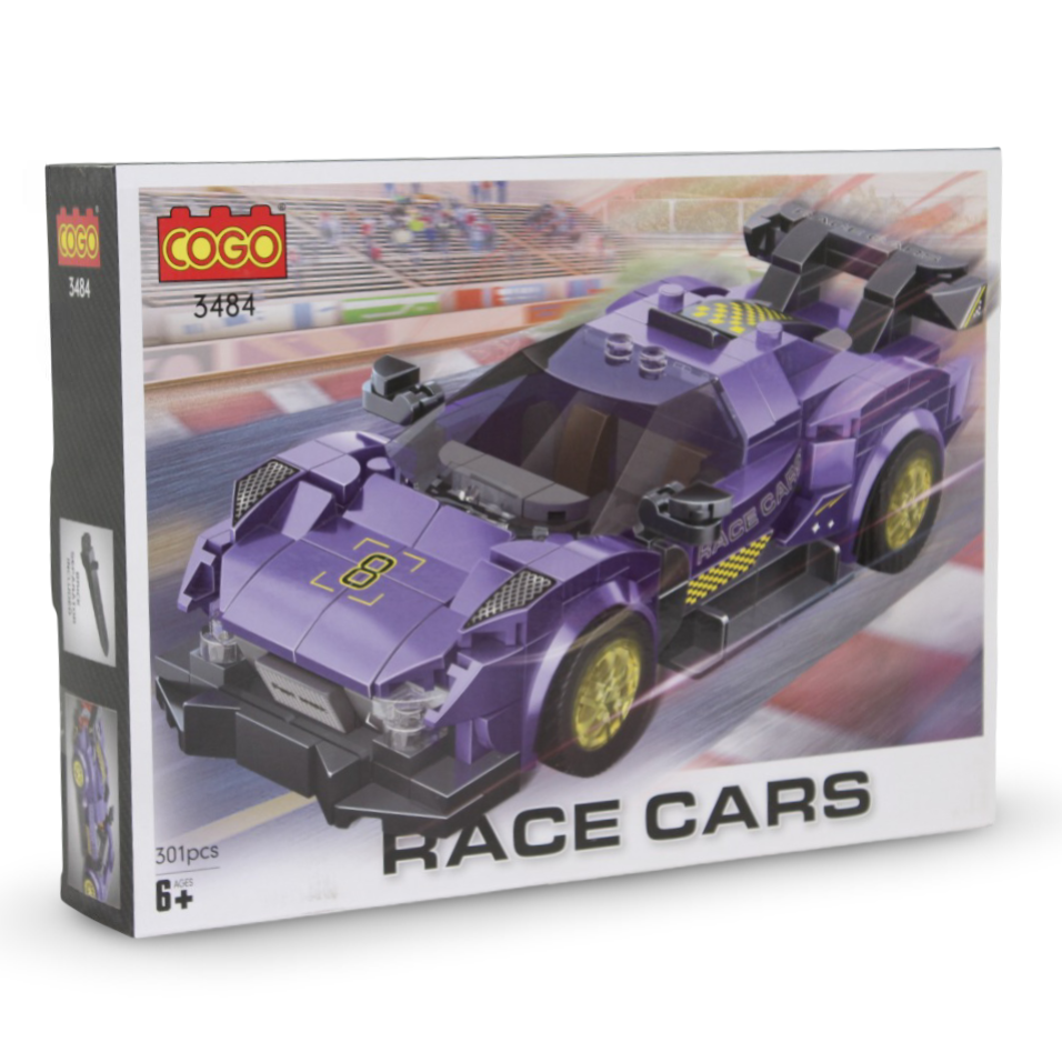 Cogo Purple Race Car Building Block Set – 301 Pcs