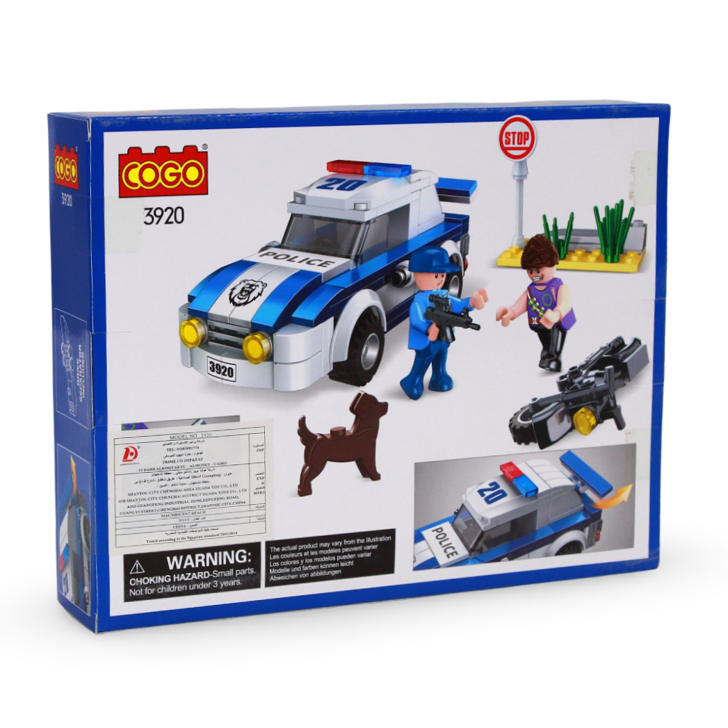 Cogo Police Car and Criminal Pursuit Building Block Set – 185 Pcs