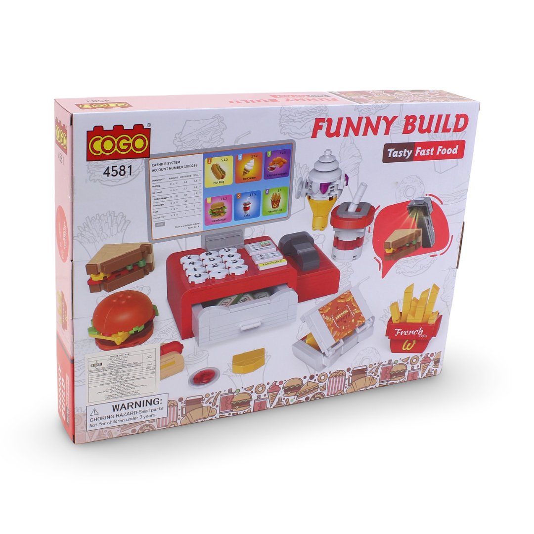 مجموعة مكعبات بناء مطعم الوجبات السريعة Cogo Funny Build Tasty Fast Food – 498 قطعة