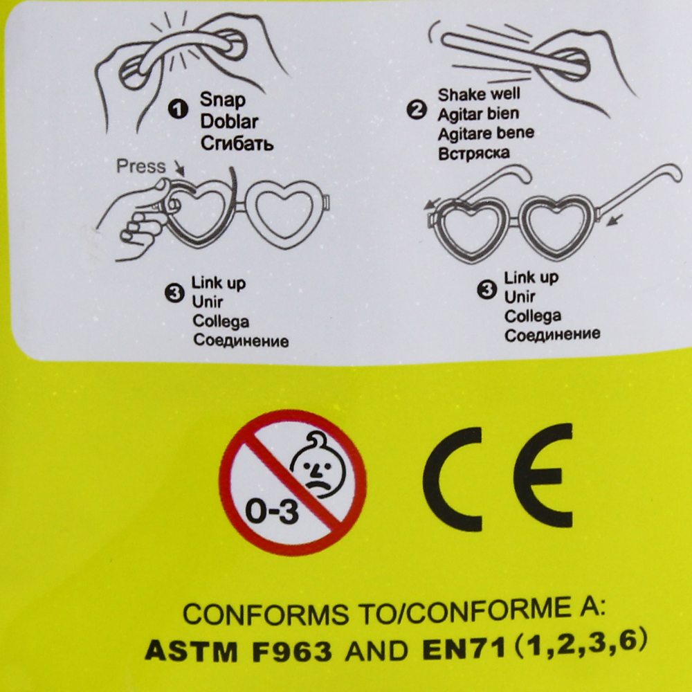 Glow-in-the-Dark Heart Shaped Eye Glasses