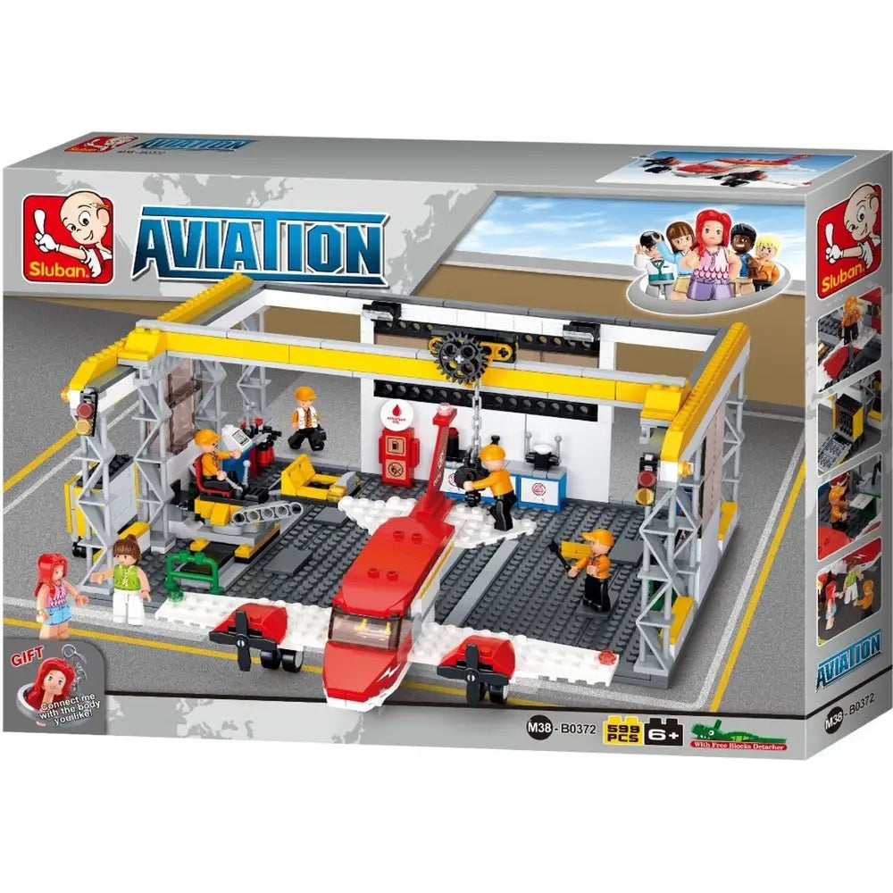 Sluban Aviation Aircraft Hanger Building Blocks Set – 599 Pcs