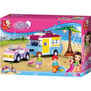 Sluban Girls Dream Car with Caravan Building Blocks Set - 272 Pcs