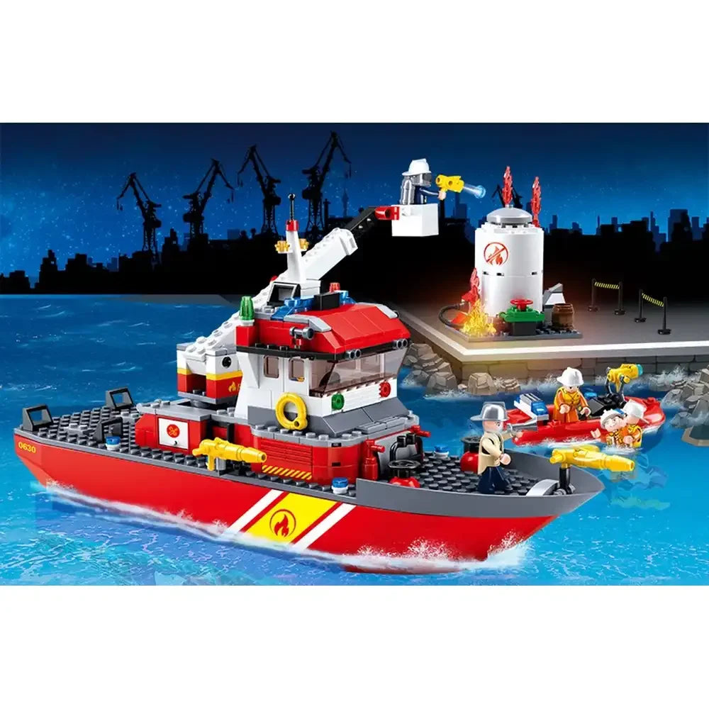 Sluban Fireboat with Oil Tank Building Blocks Set - 429 Pcs