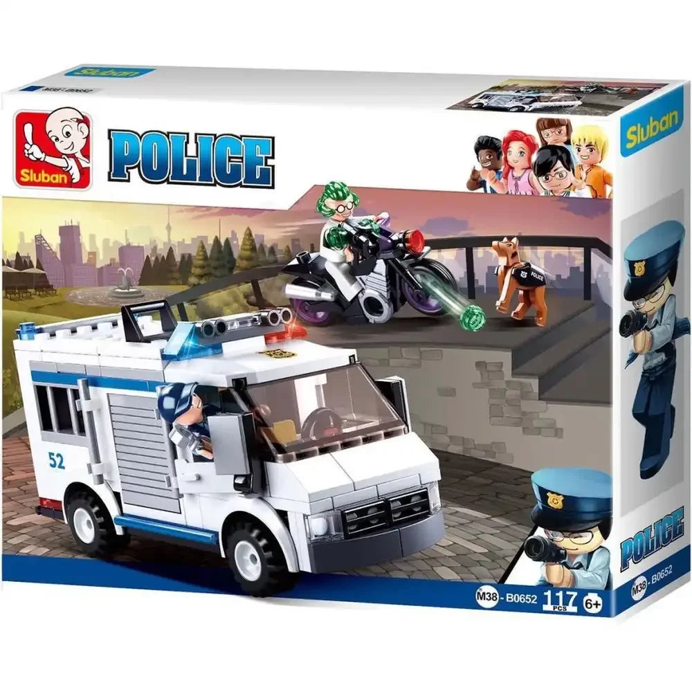 Sluban Police Prisoner Transport Vehicle Building Blocks Set – 117 Pcs