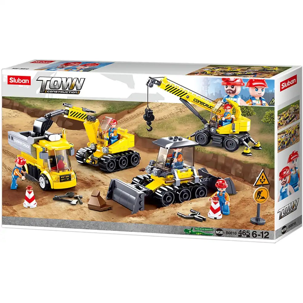 Sluban Town Construction Site Building Blocks Set – 465 Pieces