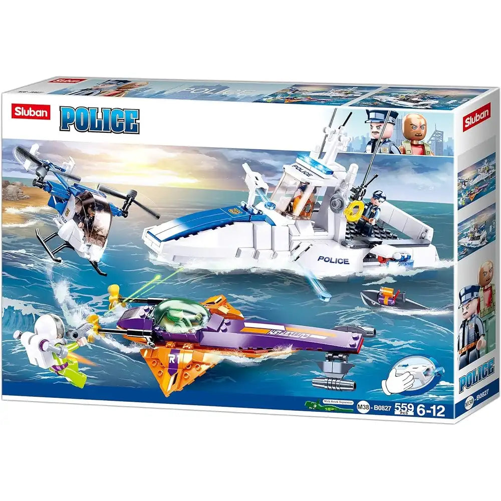 Sluban Police Manhunt In Sea Building Set - 559 Pcs
