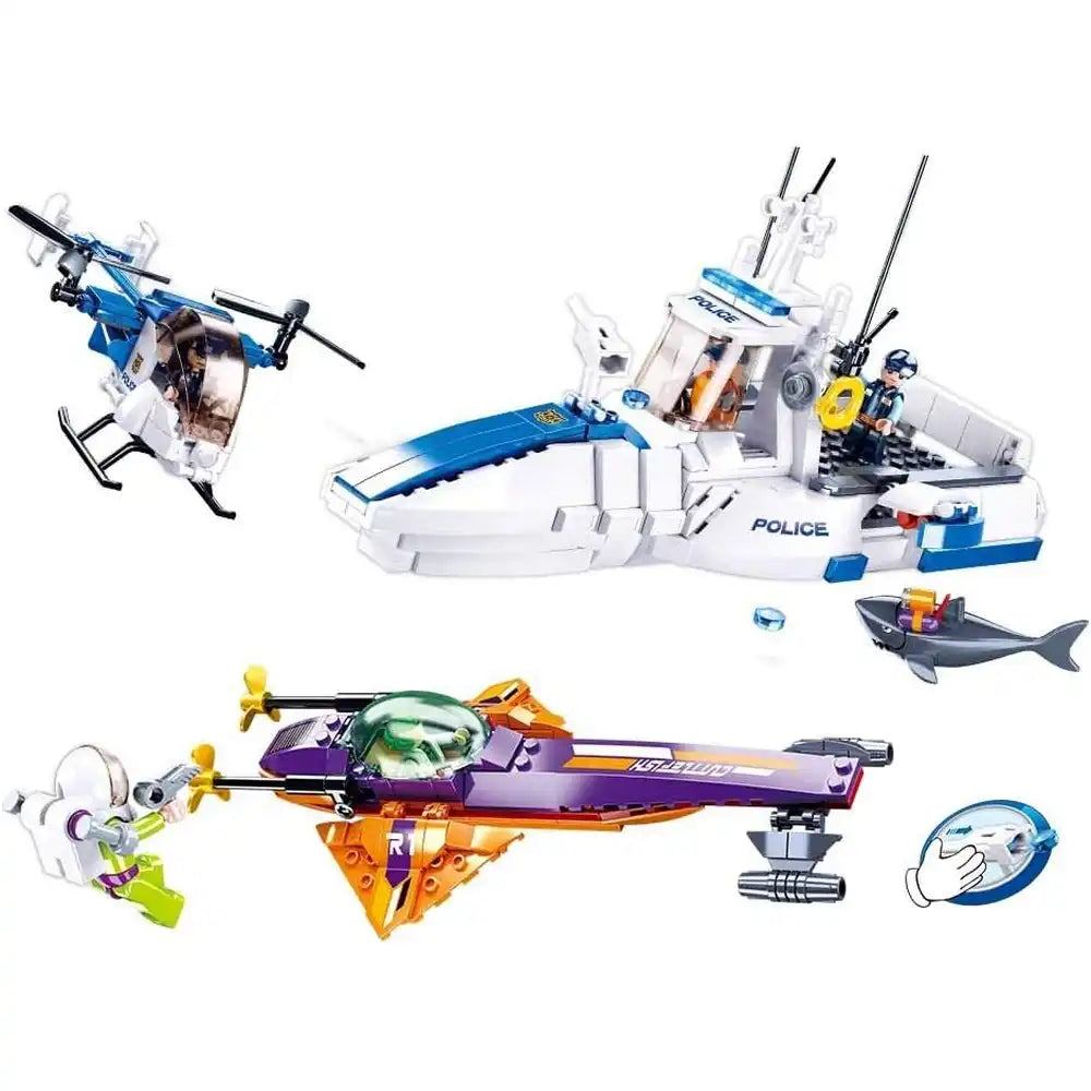 Sluban Police Manhunt In Sea Building Set - 559 Pcs