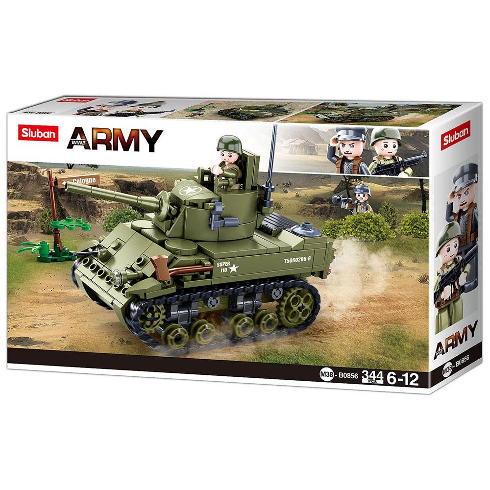 Sluban Army WWII Modern Tank Building Set - 344 Pcs