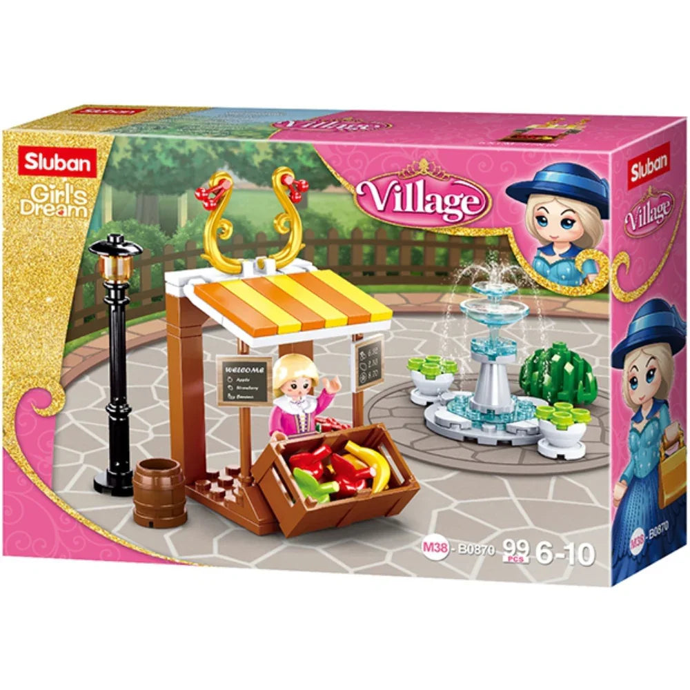 Sluban Girls Dream Fruit Stall Building Blocks Set - 99 Pcs