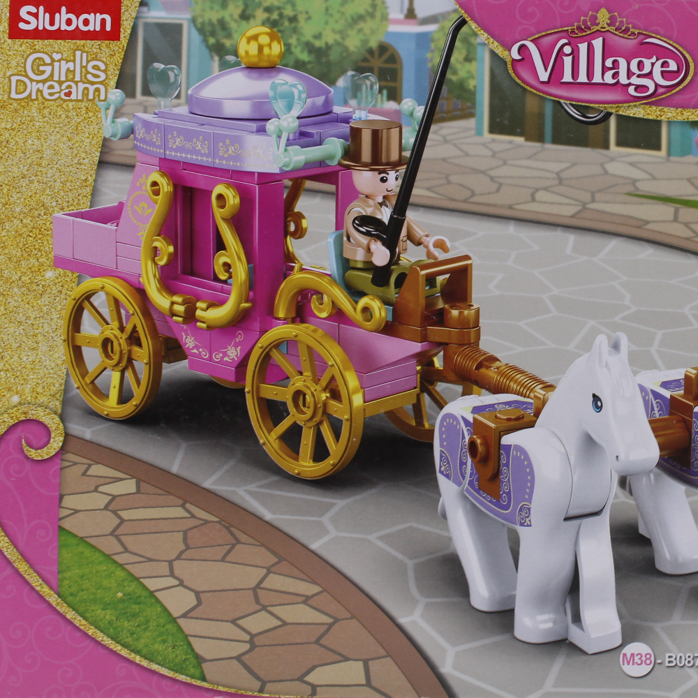 Sluban Girls Dream Carriage with 2 Horses Building Blocks Set - 139 Pcs