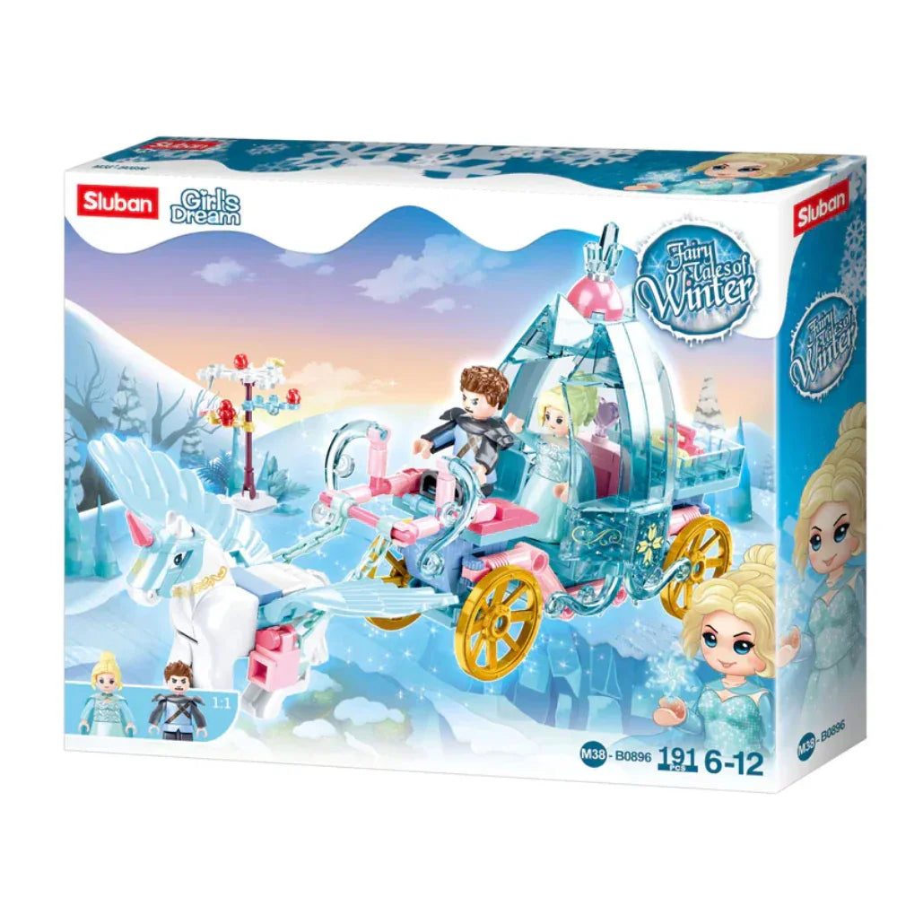 Sluban Girls Dream Fairy Tales of Winter Carriage Building Blocks Set - 191 Pcs