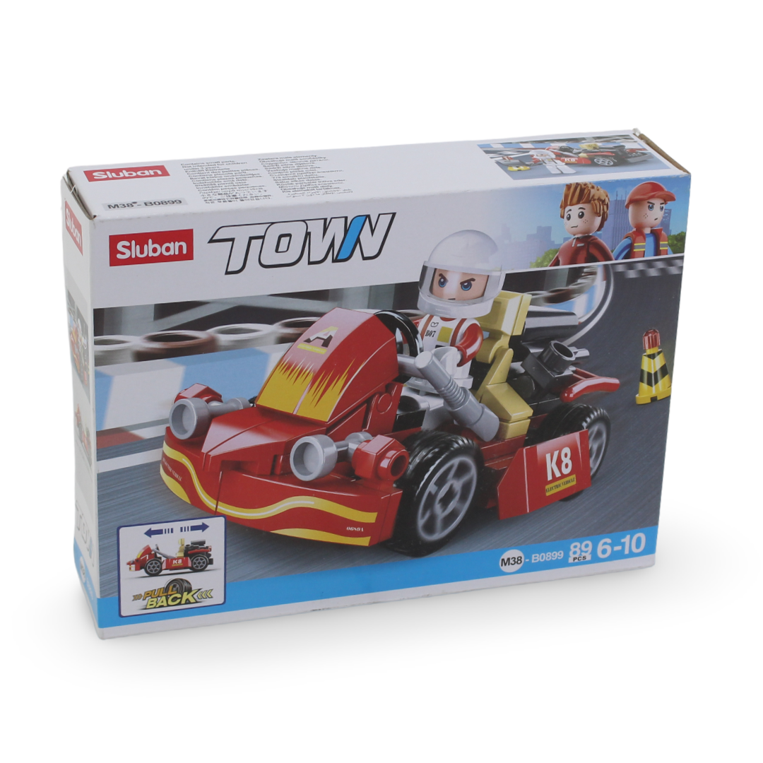 Sluban Town City Scene Pull Back Kart Building Blocks Set - 89 Pcs