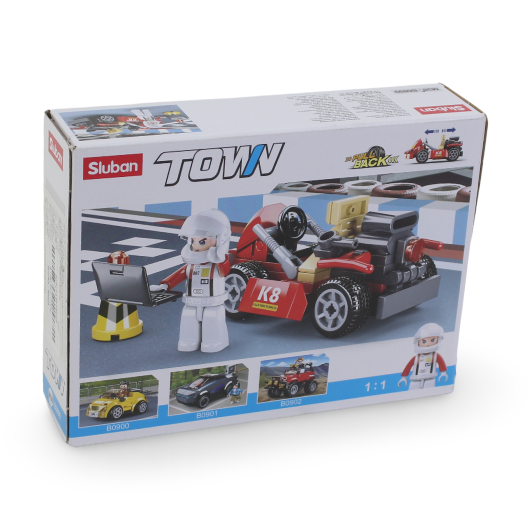 Sluban Town City Scene Pull Back Kart Building Blocks Set - 89 Pcs