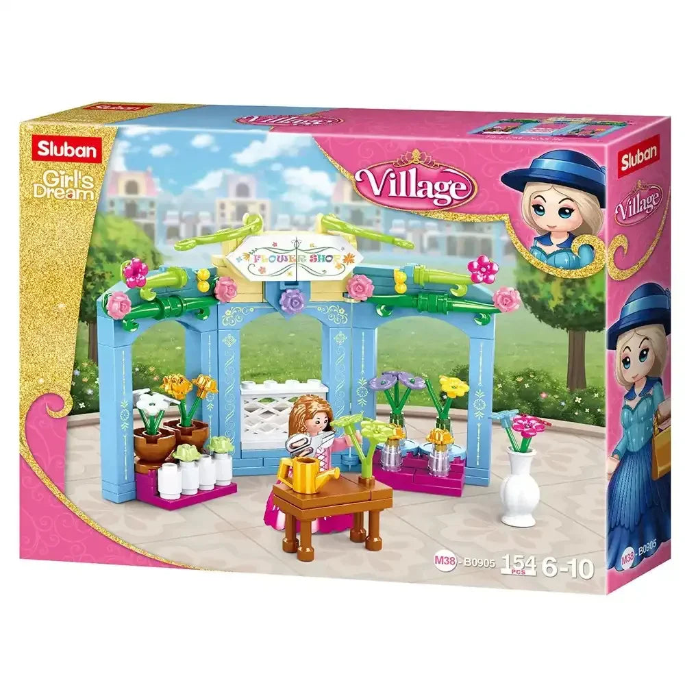 Sluban Girls Dream Flower Shop Building Blocks Set - 154 Pcs - Toys