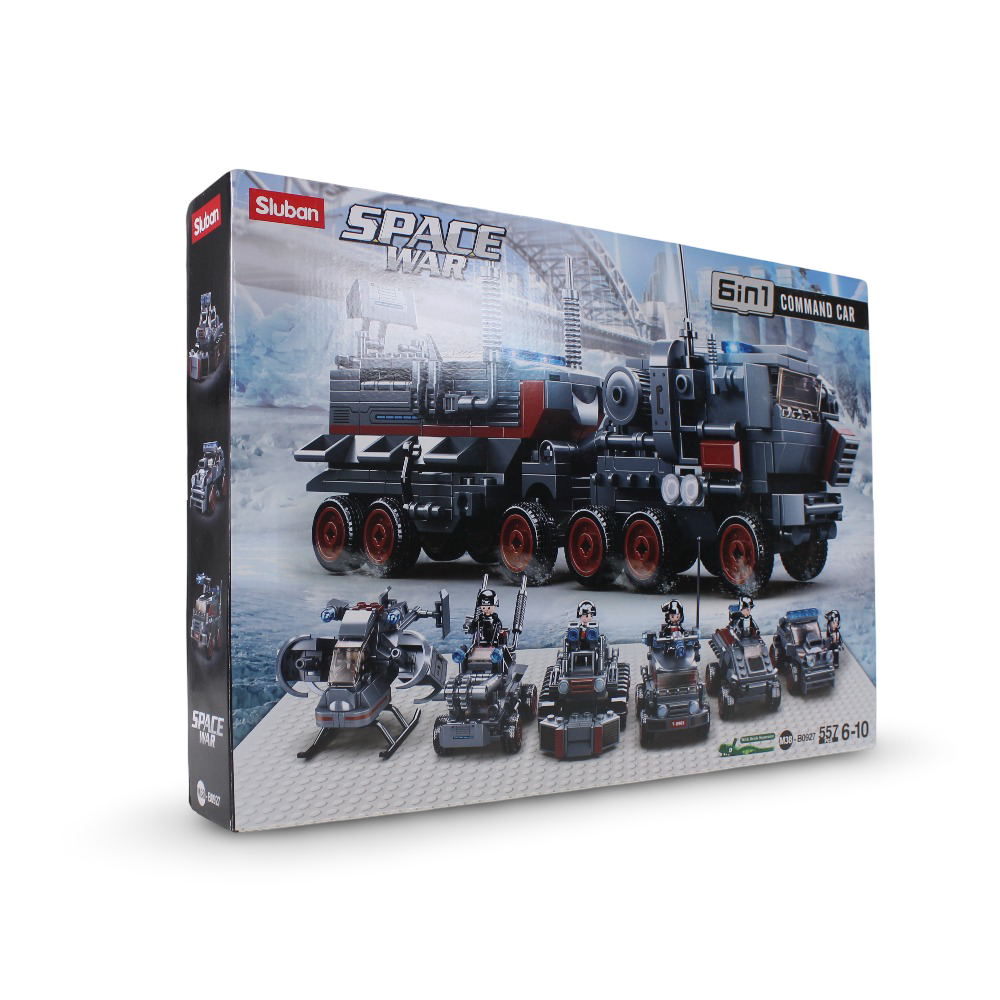 Sluban 6-in-1 Space War Command Vehicle - 557Pcs