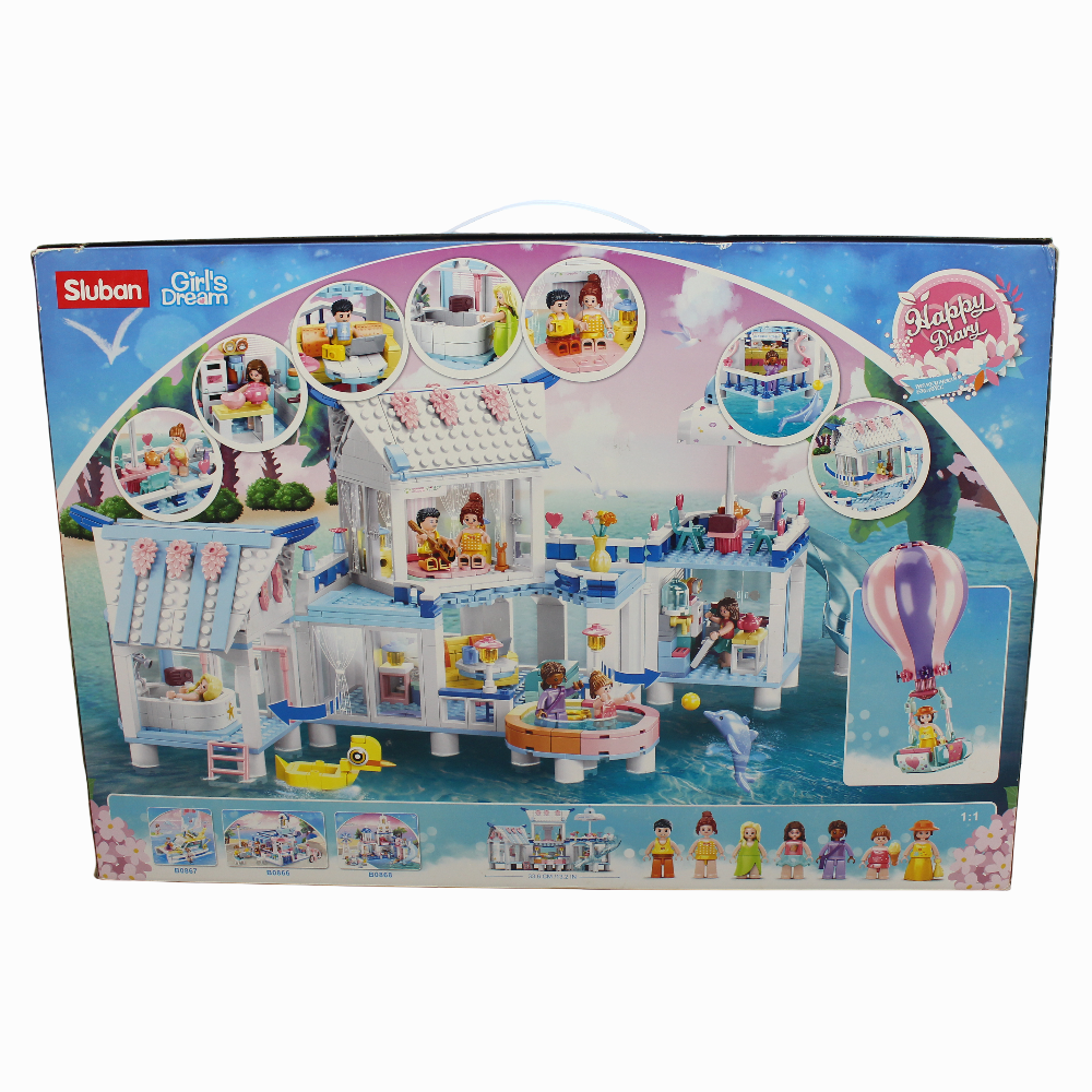 Sluban Swimming Pool by the Sea Building Blocks - 938 Pcs