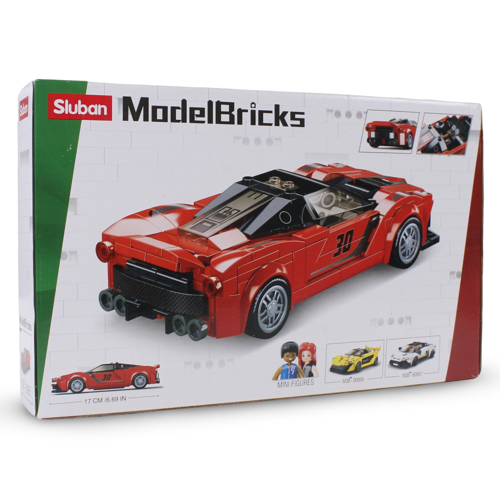 Sluban Model Bricks Red Italian Super Car - 262Pcs