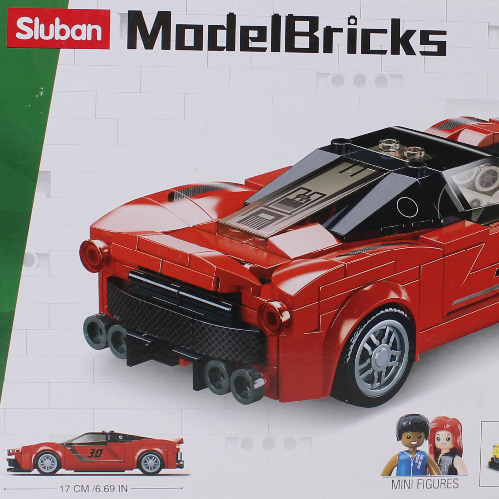 Sluban Model Bricks Red Italian Super Car - 262Pcs