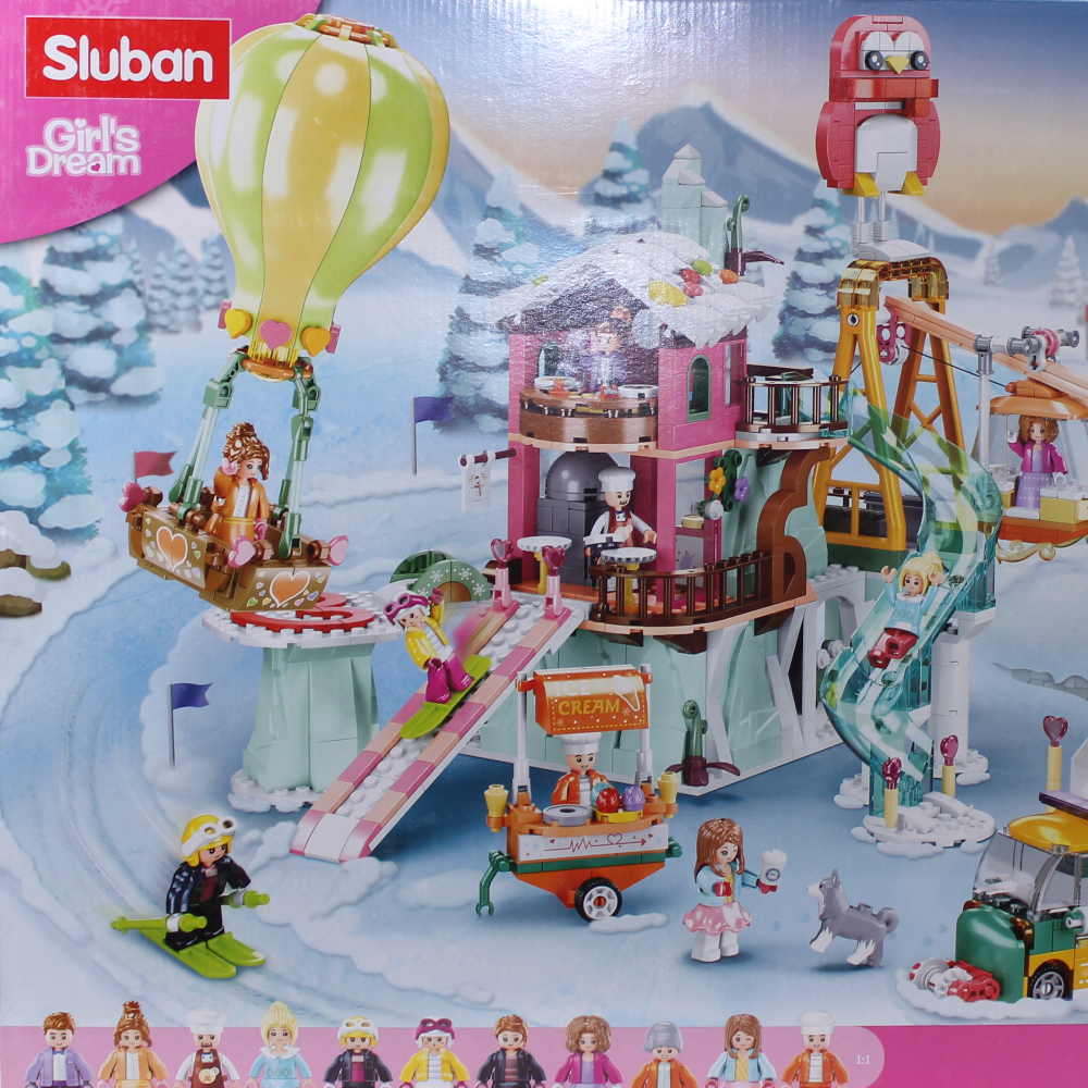 Sluban Girls Dream Happy Diary Ski Field Building Blocks Set - 1065 Pcs
