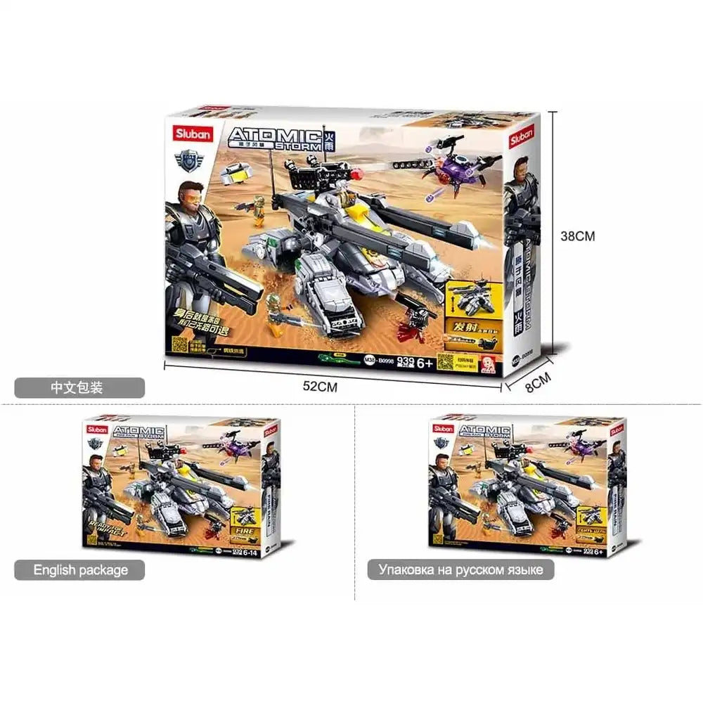 Sluban Atomic Uprising Storm Advanced Military Vehicle Kit Building Blocks Set - 939 Pcs