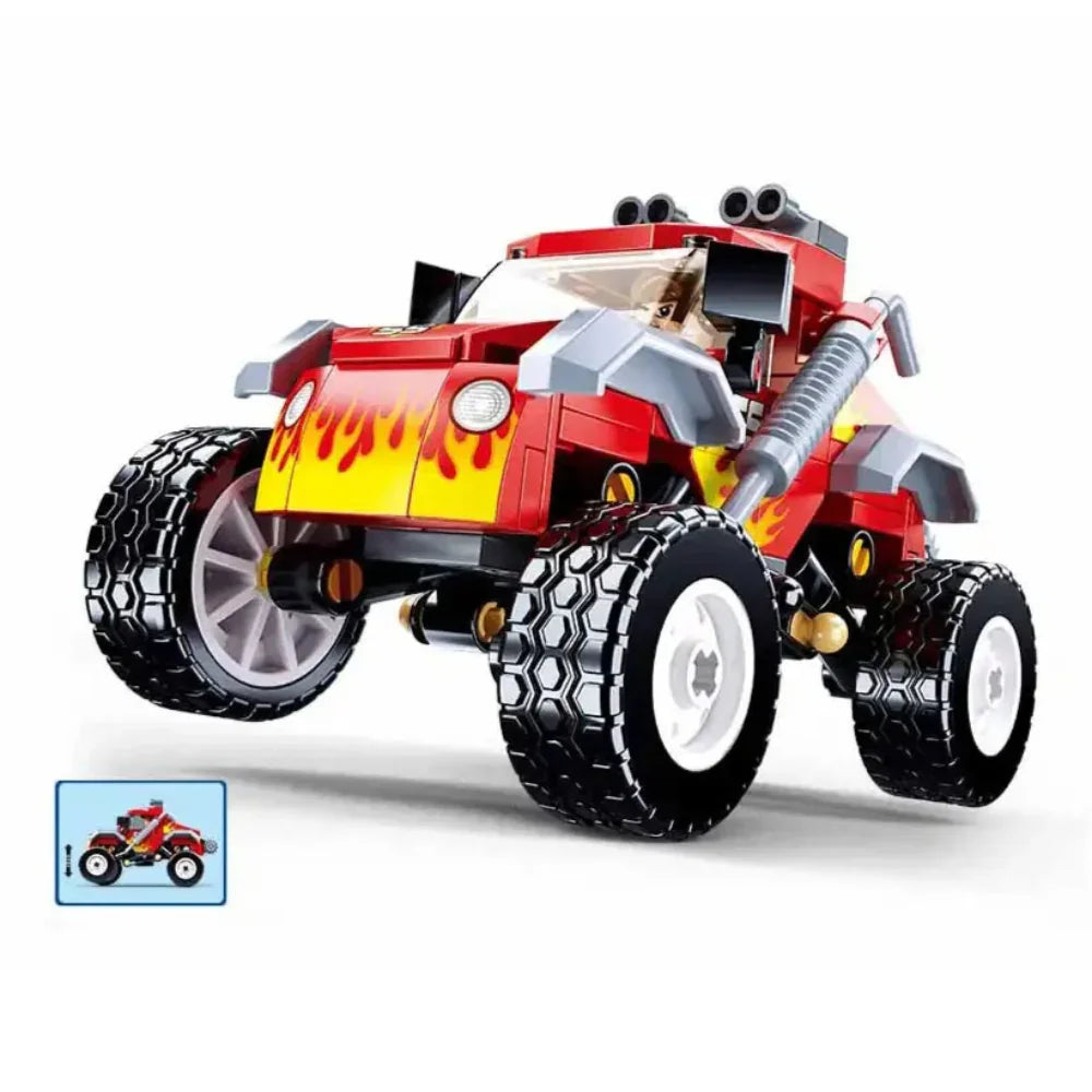 Sluban Town Off-Road Red Vehicle Building Blocks Set - 150 Pcs